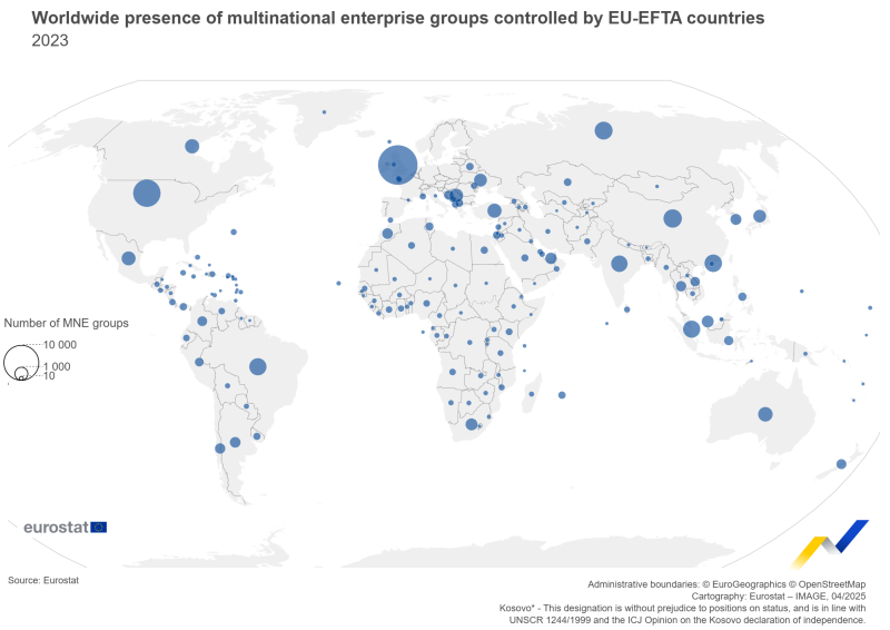 File:M3-Worldwide presence of multinational enterprise groups controlled by EU-EFTA countries, 2023.png